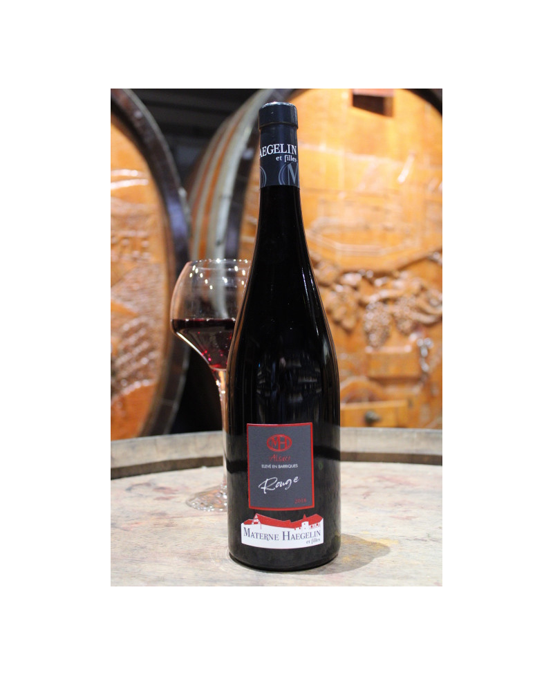 Alsace red wine matured in barrels